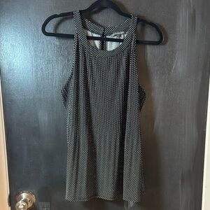 Adrianna Papell Black and White Dotted Tank Top